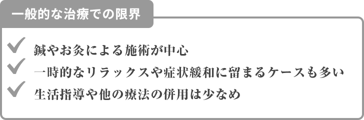 一般的な治療での限界