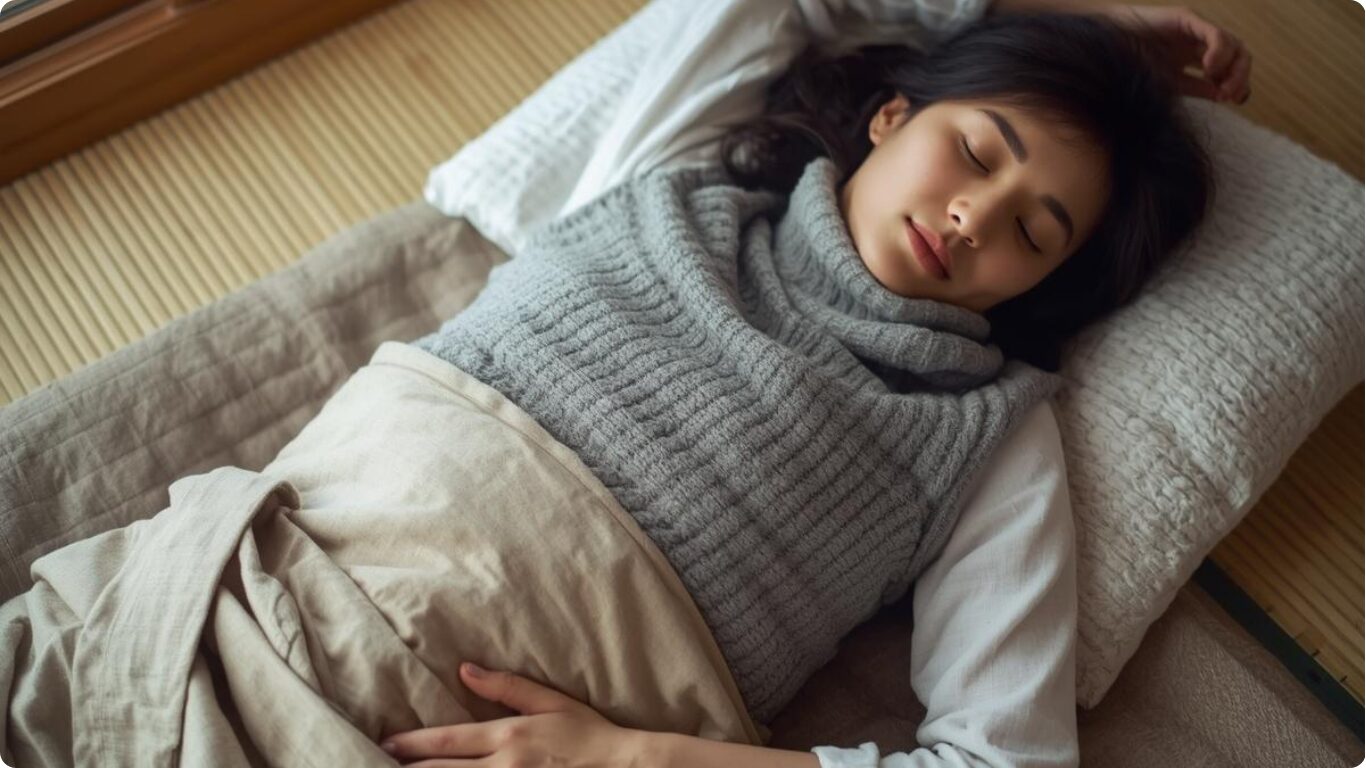 寝る時の腹巻は逆効果？よくない理由と正しい使い方・効果を解説します。