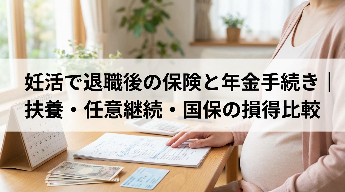 妊活で退職後の保険と年金手続き｜扶養・任意継続・国保の損得比較