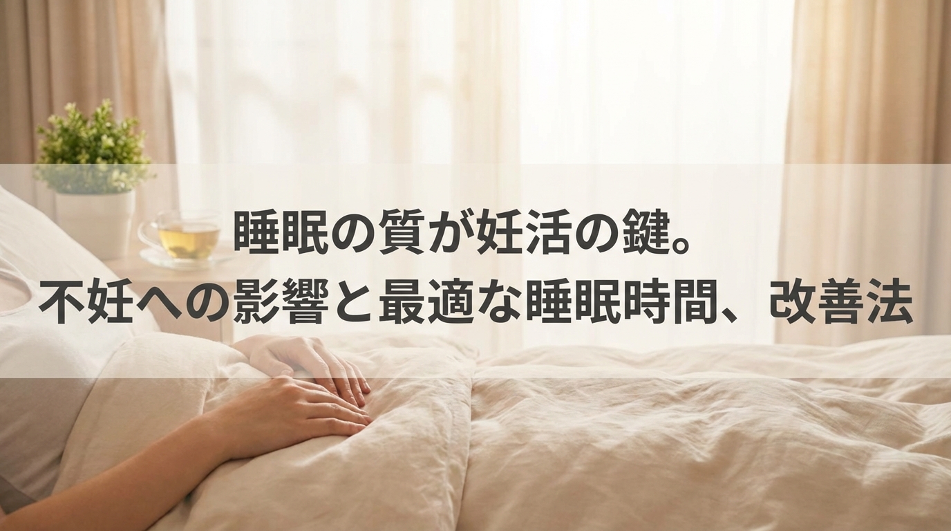 睡眠の質が妊活の鍵。不妊への影響と最適な睡眠時間、改善法